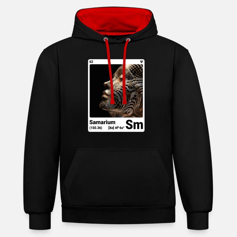 AI am Samarium (wt) - Sweat à capuche contrasté - noir/rouge