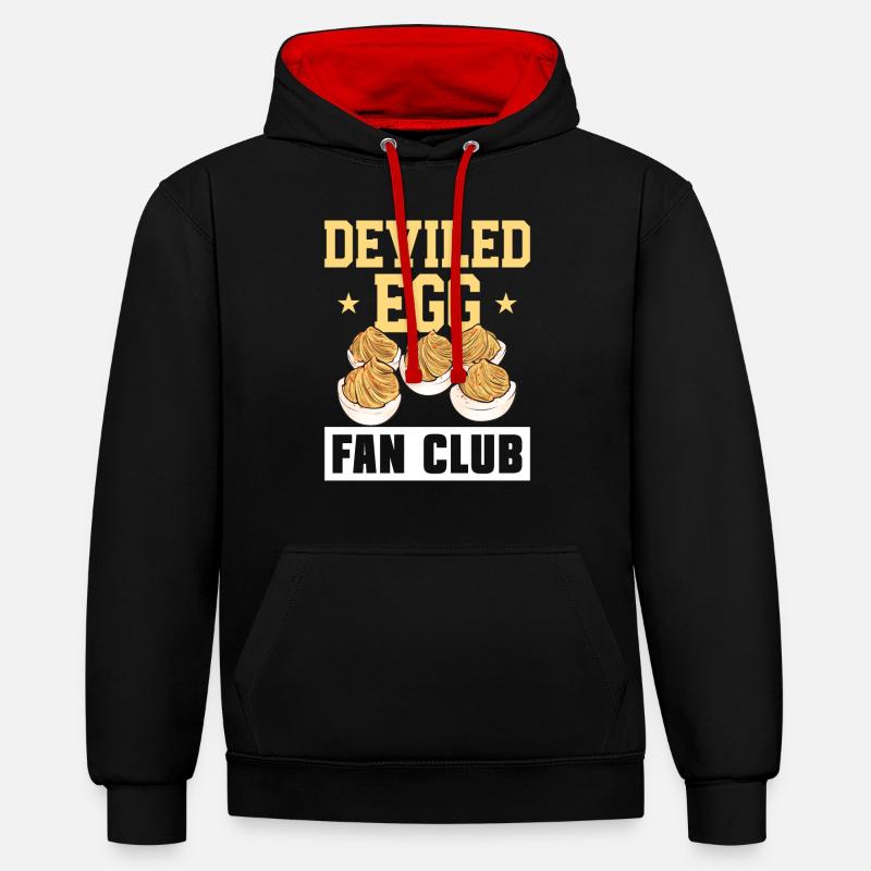 Gefüllte Eier Deviled Eggs - Kontrast-Hoodie - Schwarz/Rot