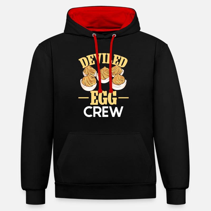 Stuffed Eggs Deviled Eggs - Contrast hoodie - black/red