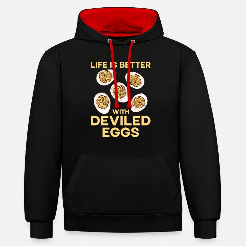 Stuffed Eggs Deviled Eggs - Contrast hoodie - black/red