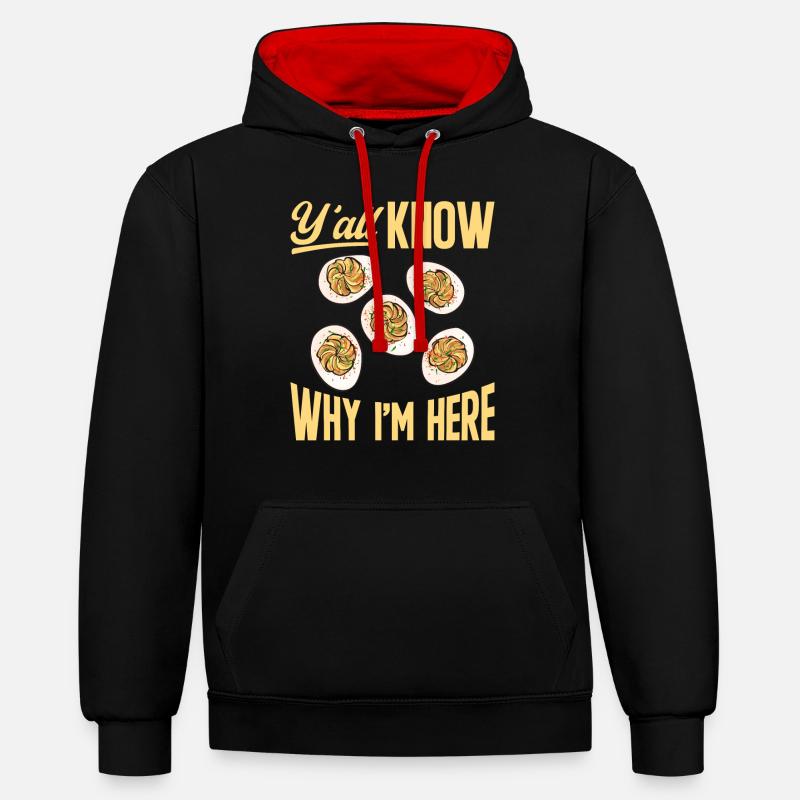 Stuffed Eggs Deviled Eggs - Contrast hoodie - black/red