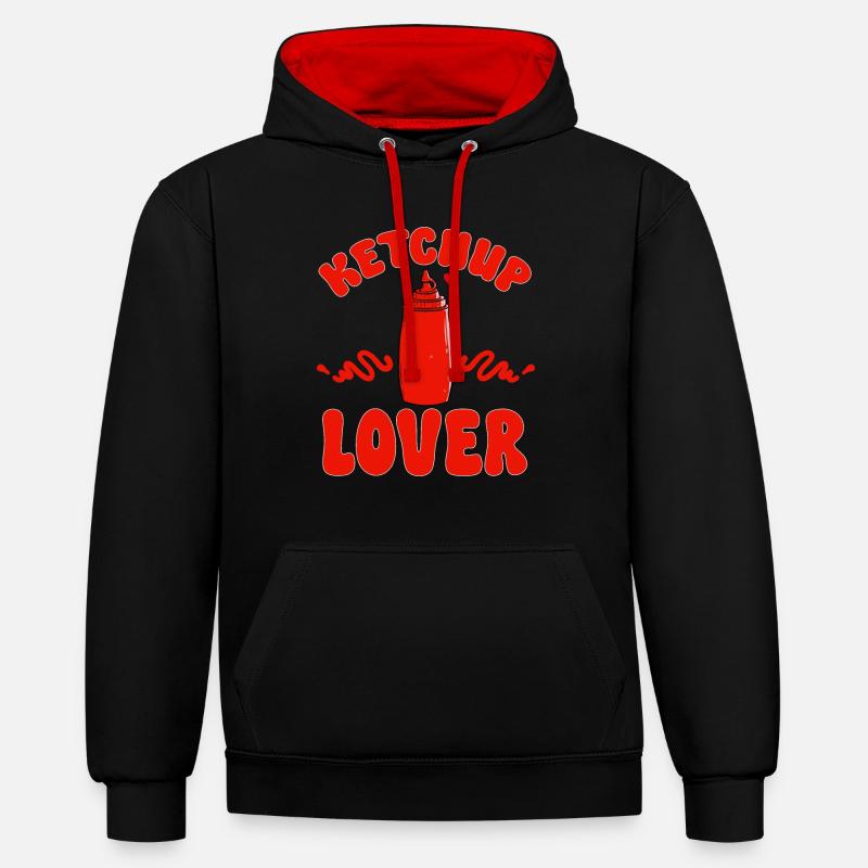 Ketchup Ketchup à la tomate - Sweat à capuche contrasté - noir/rouge