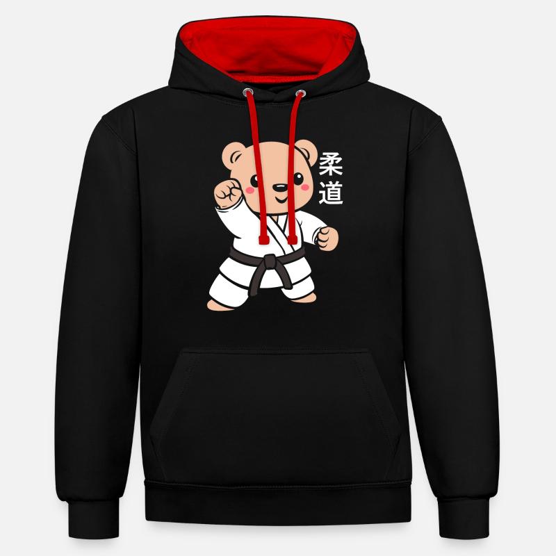 judo - Contrast hoodie - black/red