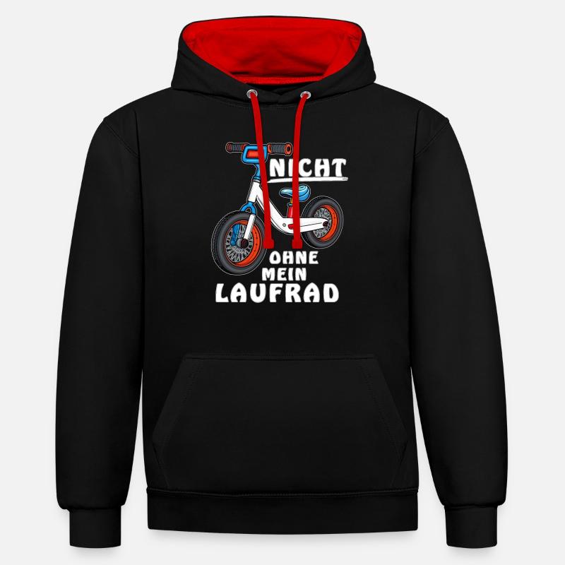 PAS SANS MA DRAISIENNE - Sweat à capuche contrasté - noir/rouge