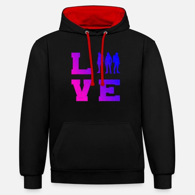 Femmes Escalade Grimpeur Escalade Bloc - Sweat à capuche contrasté - noir/rouge