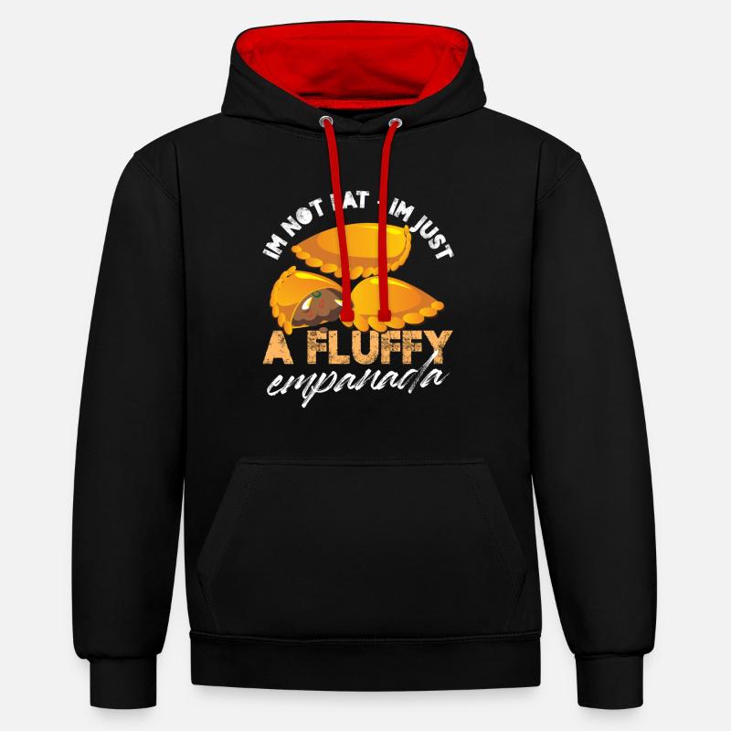 Je ne suis pas gros, je suis juste une empanada moelleuse Design - Sweat à capuche contrasté - noir/rouge