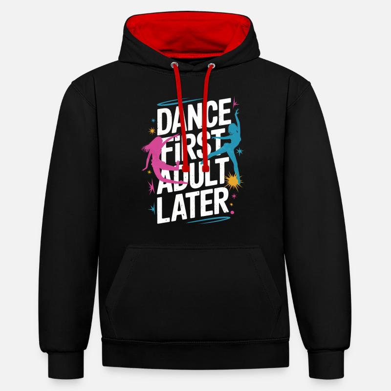 Dansant Danseurs Dansant - Sweat à capuche contrasté - noir/rouge