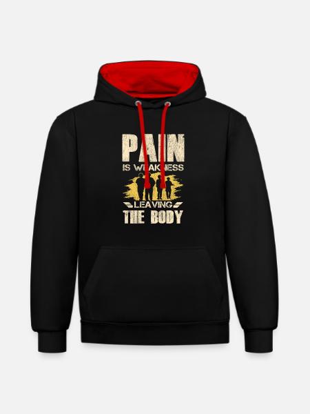 Veteran Medicated Dysfunctional - Contrast hoodie - black/red