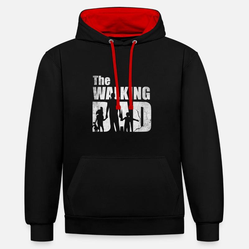 Fête des pères - Sweat à capuche contrasté - noir/rouge