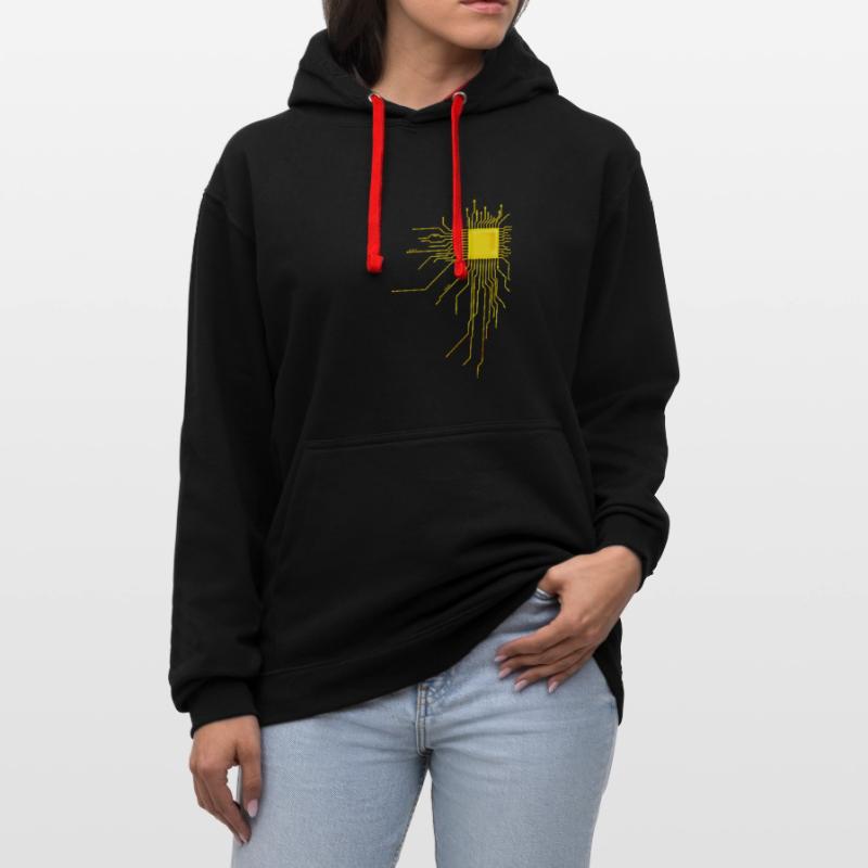 platine Core cpu Computer Nerd Programmierer admin Kontrast-Hoodie