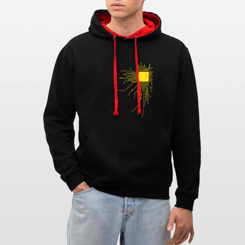 platine Core cpu Computer Nerd Programmierer admin Kontrast-Hoodie