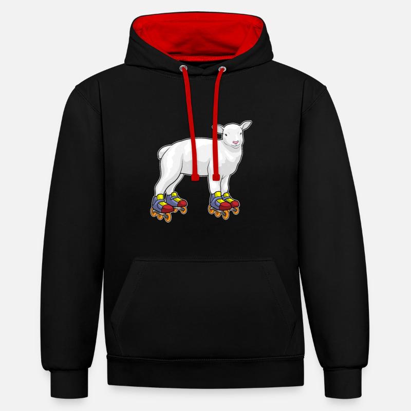 Lamm Inline skating Inline skates - Kontrast-Hoodie - Schwarz/Rot