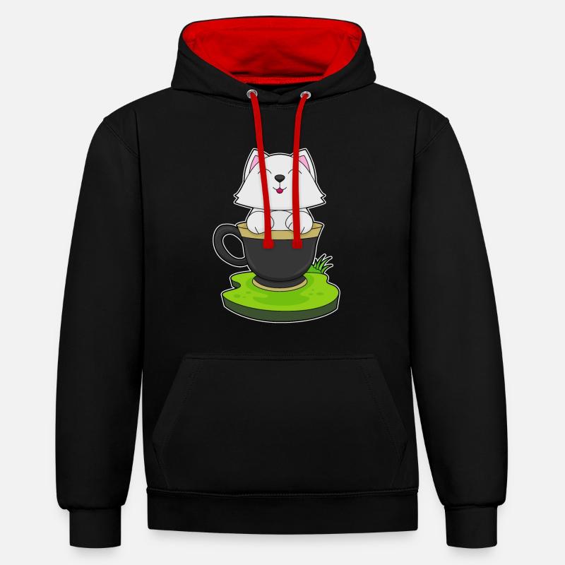 Coupe Cat - Sweat à capuche contrasté - noir/rouge