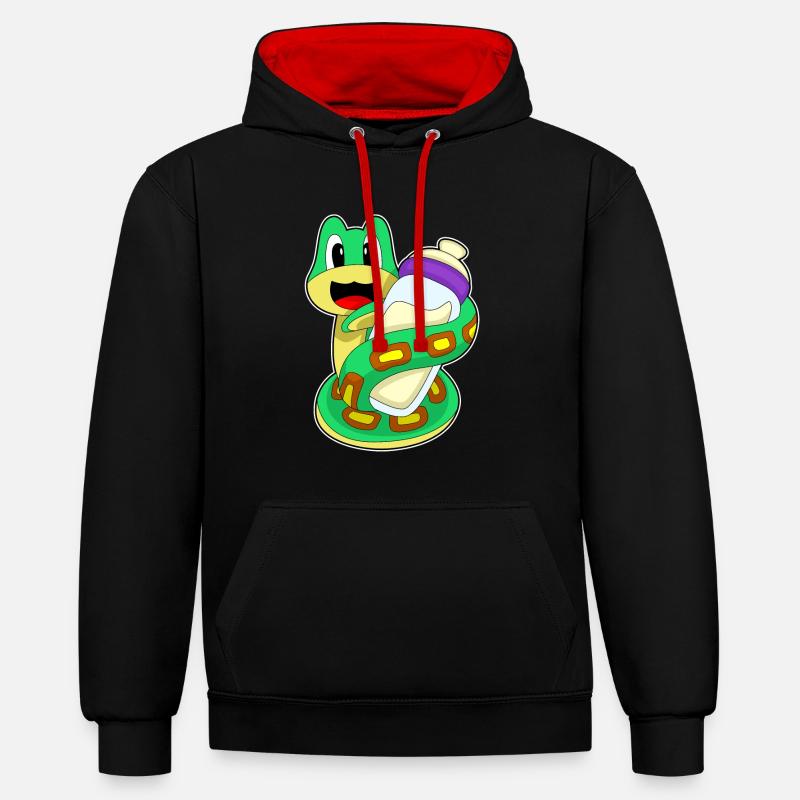 Lait de bébé Snake - Sweat à capuche contrasté - noir/rouge