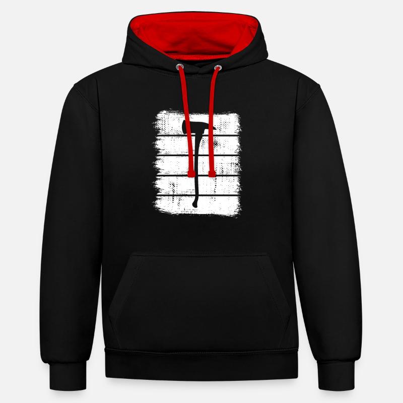 Croquis de hache de pompier - Sweat à capuche contrasté - noir/rouge