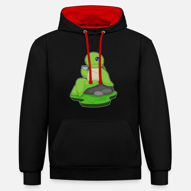 Turtle Coffee Mug - Contrast hoodie - black/red