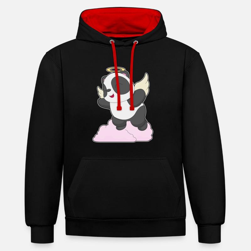 Panda Ange Ange Ailes - Sweat à capuche contrasté - noir/rouge