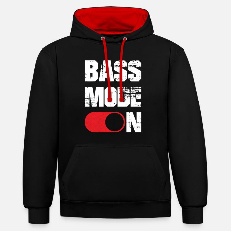 Mode basse sur drôle - Sweat à capuche contrasté - noir/rouge