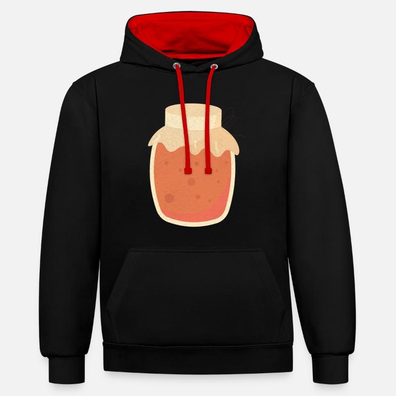 Millésime d’automne - Sweat à capuche contrasté - noir/rouge
