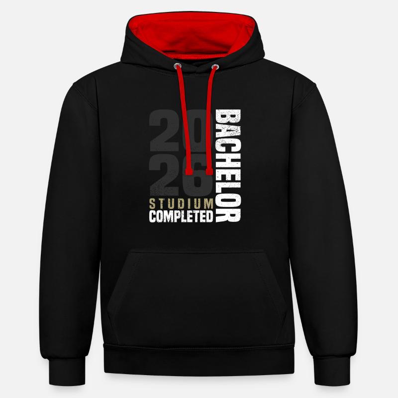 Programme de licence 2026 - Sweat à capuche contrasté - noir/rouge