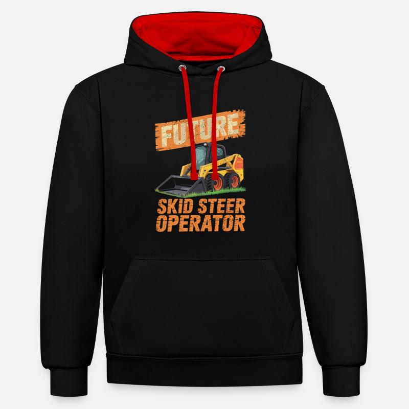 Opérateur de chargeuse compacte Chargeuse compacte - Sweat à capuche contrasté - noir/rouge