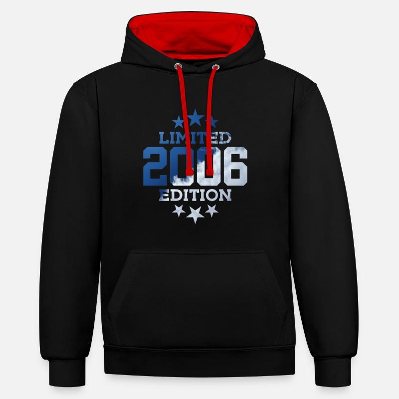 ÉDITION LIMITÉE 2006 ANNIVERSAIRE - Sweat à capuche contrasté - noir/rouge