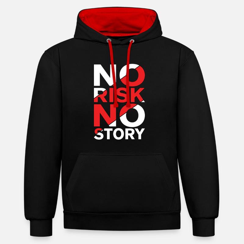 Pas de risque, pas d’histoire - Sweat à capuche contrasté - noir/rouge
