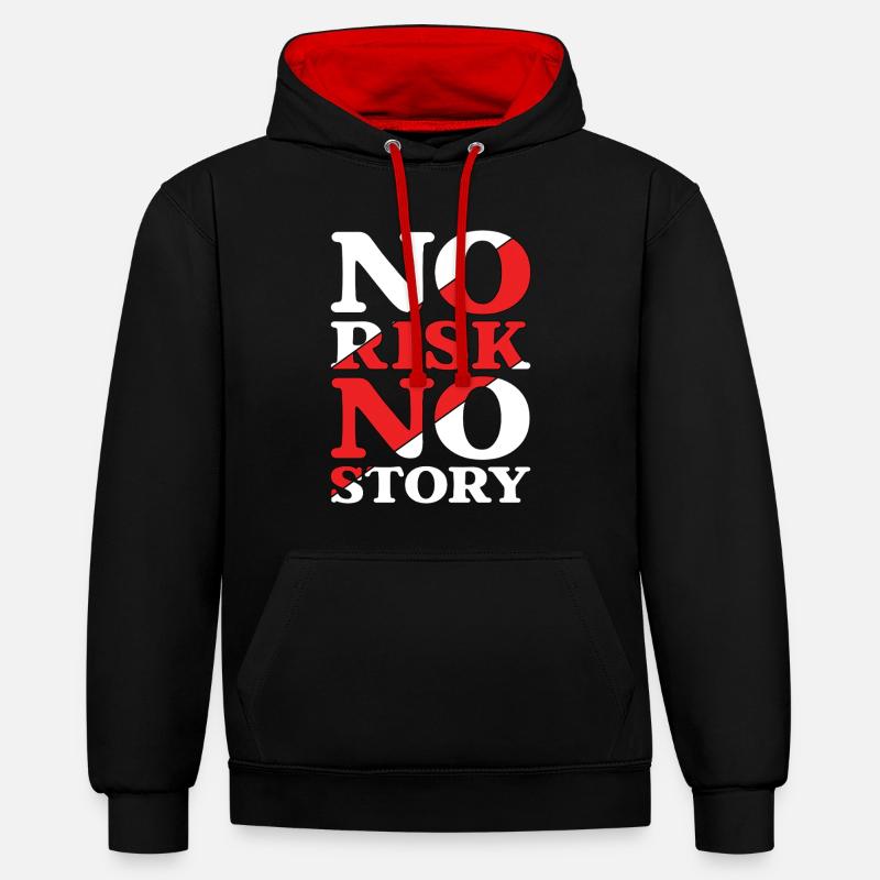 Pas de risque, pas d’histoire - Sweat à capuche contrasté - noir/rouge
