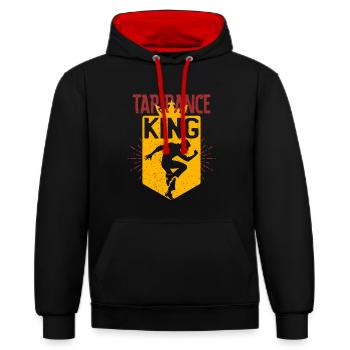Stepptanz Stepptänzer Stepptänzerin Stepper - Kontrast-Hoodie - Schwarz/Rot - Vorne - Anna (173cm) & Nico (186cm)