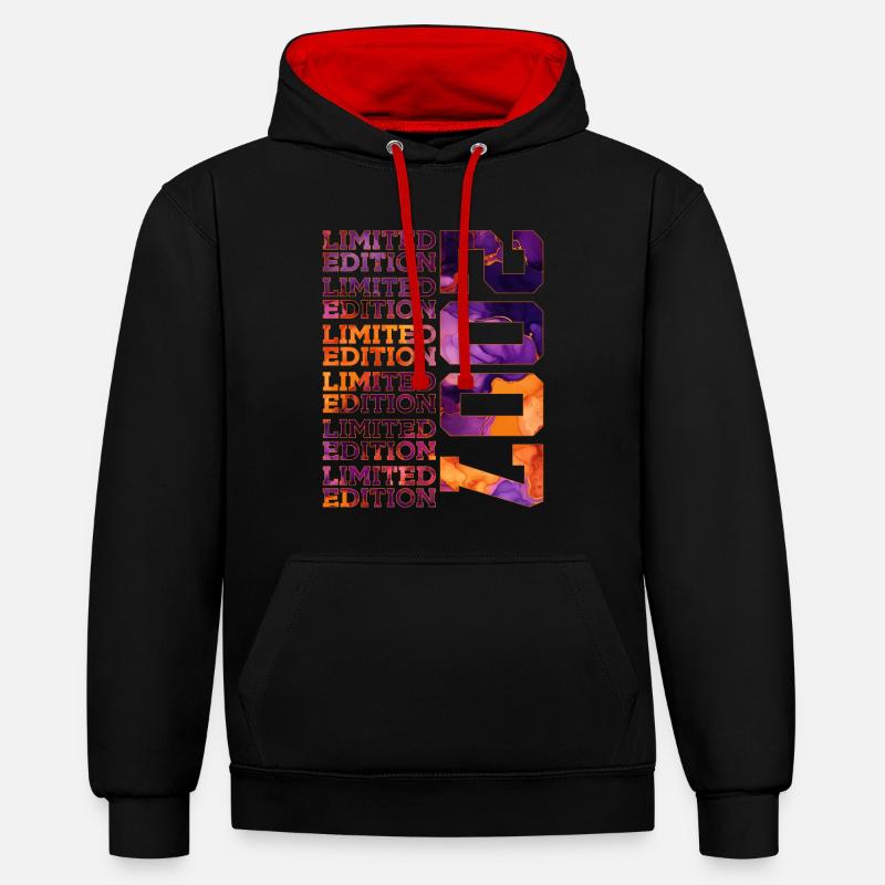 19E ANNIVERSAIRE ÉDITION LIMITÉE 2007 - Sweat à capuche contrasté - noir/rouge