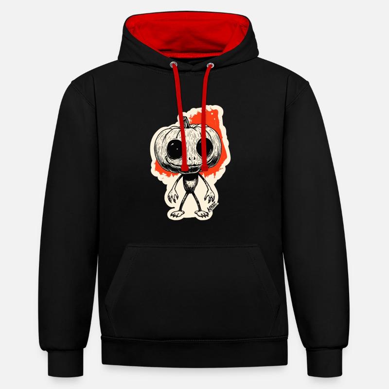 Citrouille Grimpeuse de la Nuit - Sweat à capuche contrasté - noir/rouge