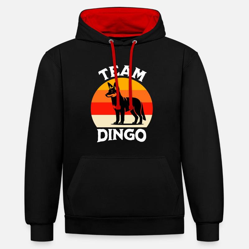 Équipe Australian Wild Dog - Sweat à capuche contrasté - noir/rouge