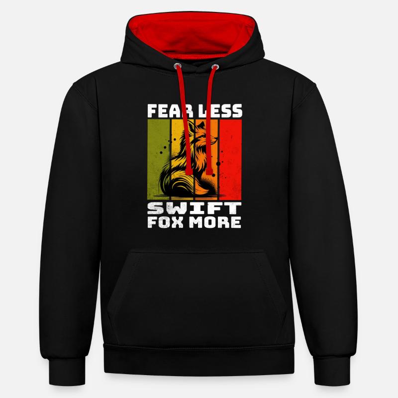 Renard Rapide Swiftfuchs - Sweat à capuche contrasté - noir/rouge