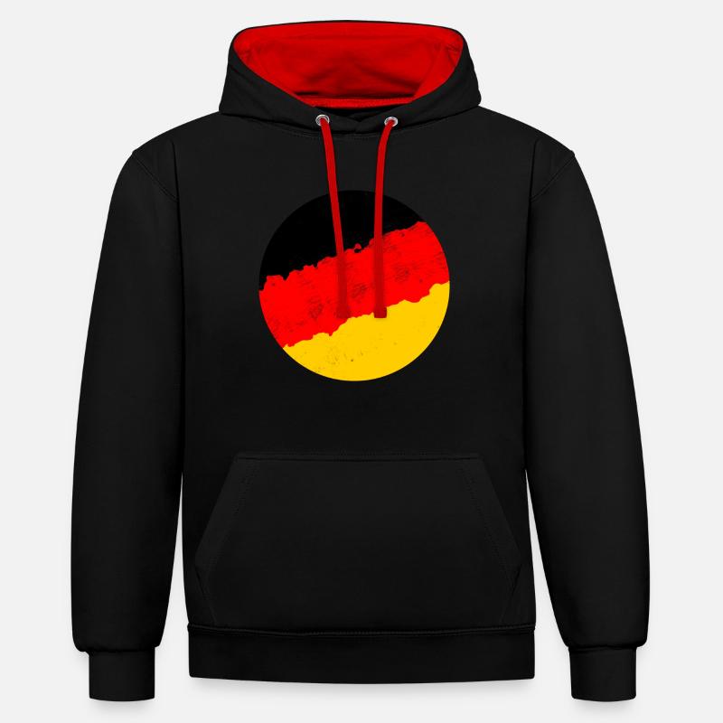 drapeau Allemagne - Sweat à capuche contrasté - noir/rouge