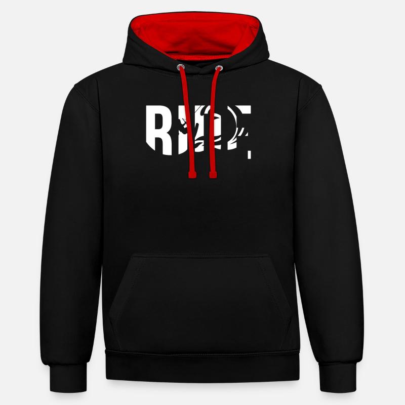 Wakeboard - wakeboarder - surf - cadeau - Sweat à capuche contrasté - noir/rouge