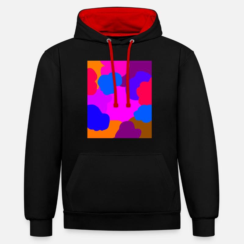 Nuage - Sweat à capuche contrasté - noir/rouge