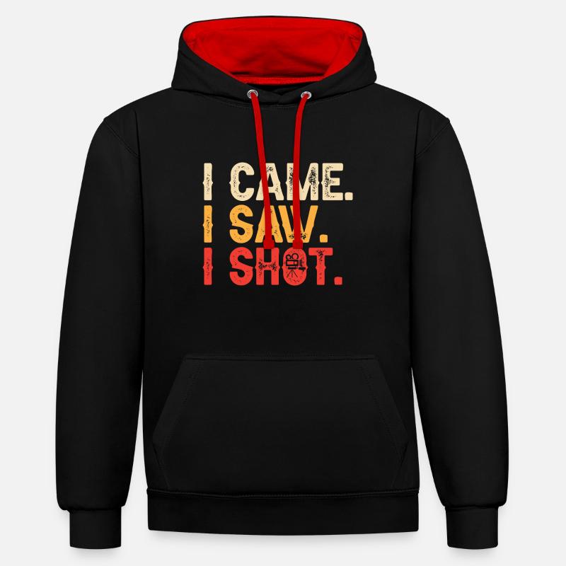 Monteur vidéo Cinéaste Vidéaste - Sweat à capuche contrasté - noir/rouge