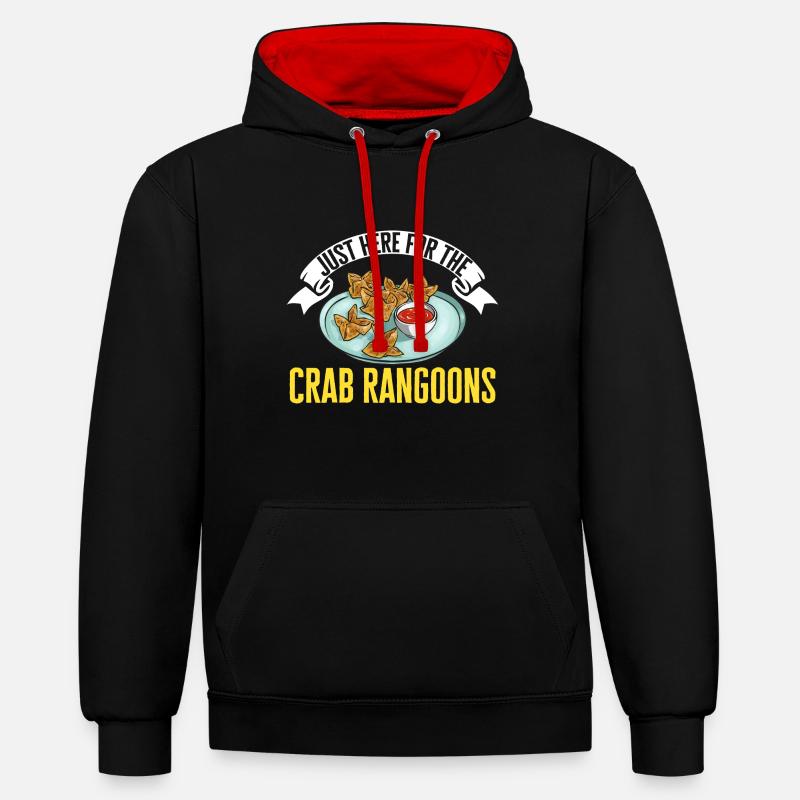 Krabben Rangoon Crab Rangoon - Kontrast-Hoodie - Schwarz/Rot