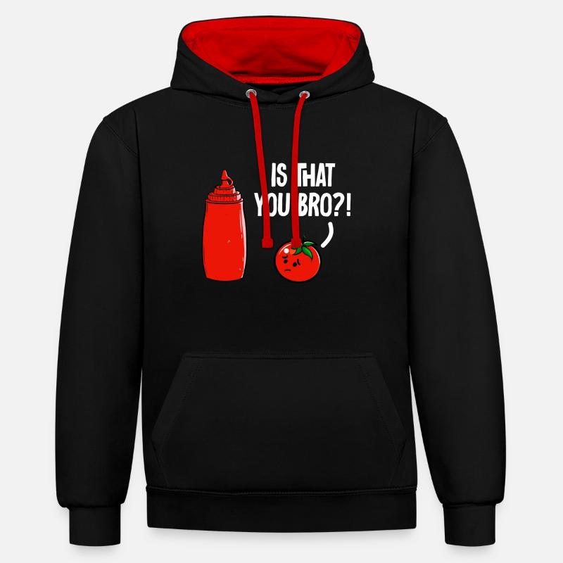 Ketchup Ketchup à la tomate - Sweat à capuche contrasté - noir/rouge
