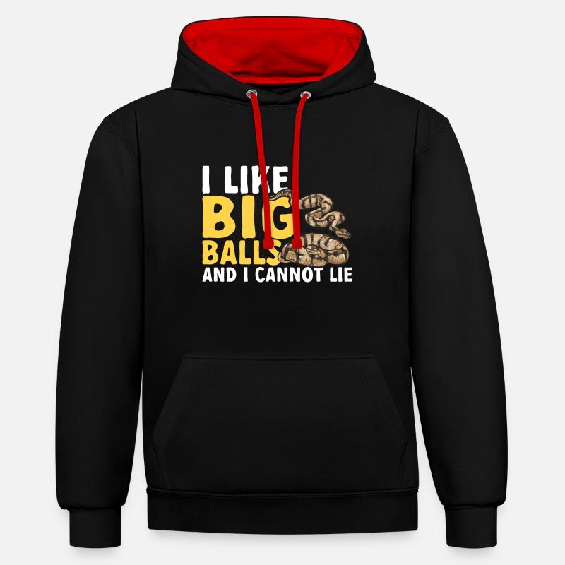 Ball Python Schlange Königspython - Kontrast-Hoodie - Schwarz/Rot