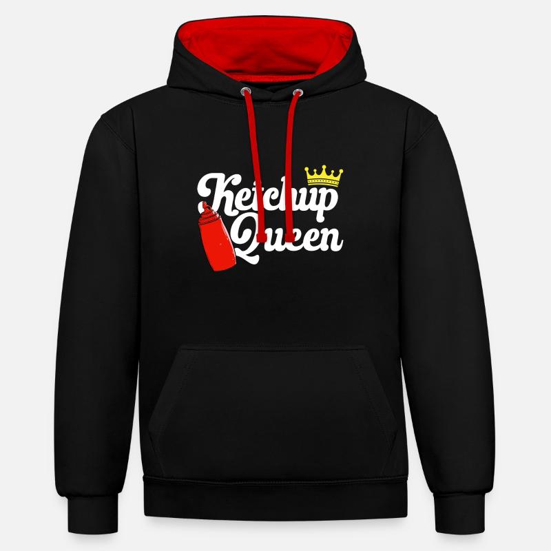 Ketchup Ketchup à la tomate - Sweat à capuche contrasté - noir/rouge
