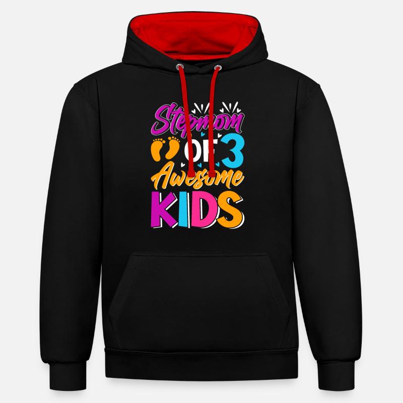 Fête des belles-mères Belle-mère Mère - Sweat à capuche contrasté - noir/rouge