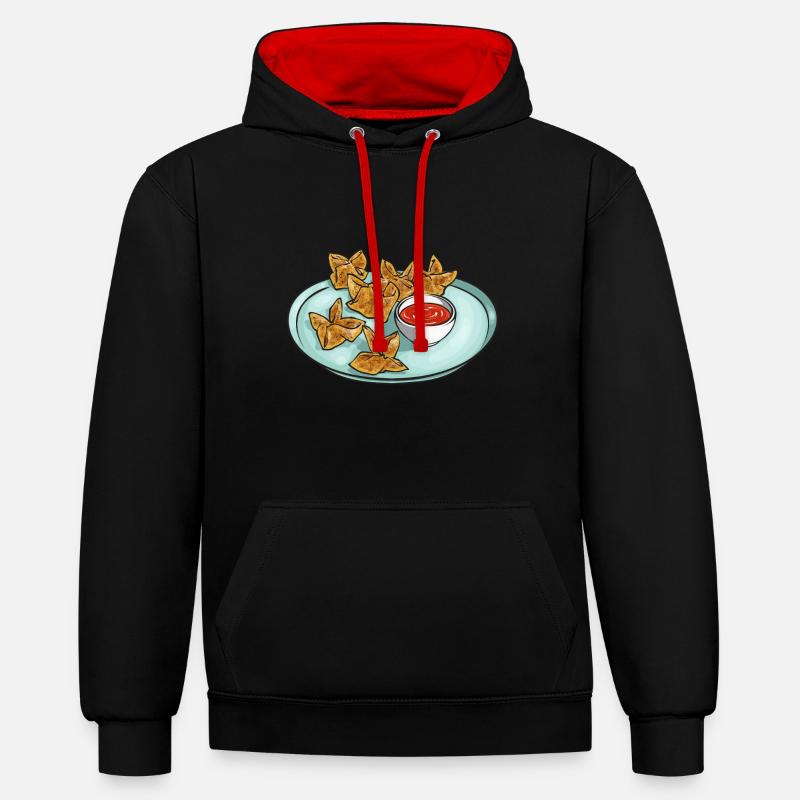 Krabben Rangoon Crabe Rangoon - Sweat à capuche contrasté - noir/rouge