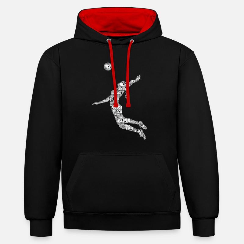 Volleyeuse Volleyeuse Volleyeuse - Sweat à capuche contrasté - noir/rouge