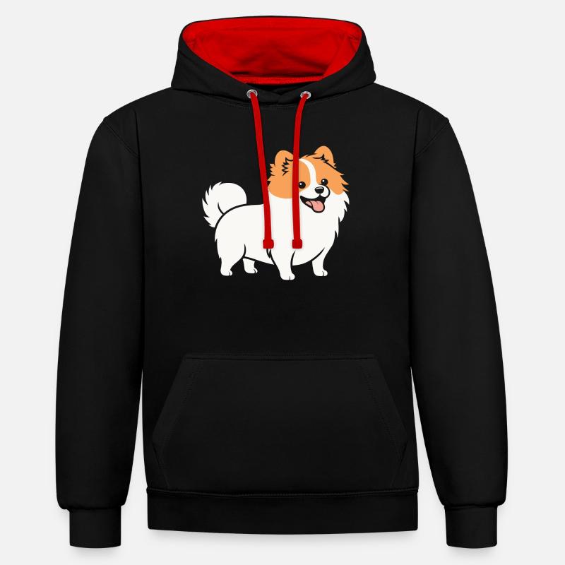 Spitz - Sweat à capuche contrasté - noir/rouge