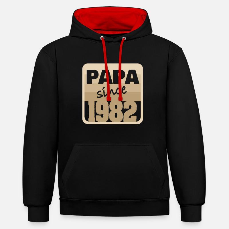 Charrette à bras 1982 - Sweat à capuche contrasté - noir/rouge