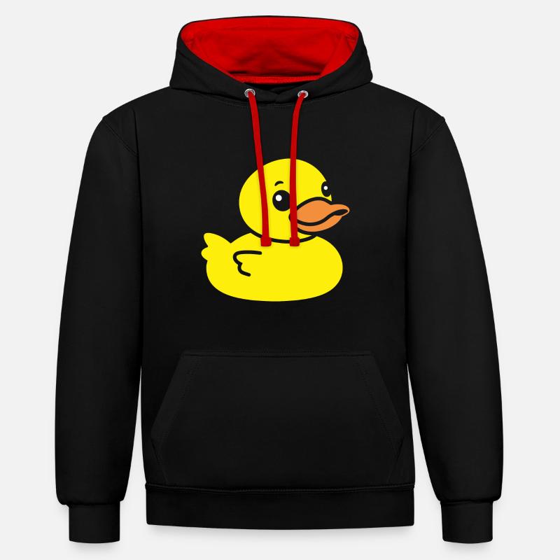 Petit carnard - Sweat à capuche contrasté - noir/rouge