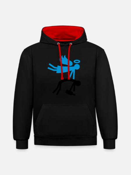 Guardian Angel - Drunk - Contrast hoodie - black/red