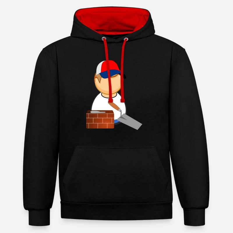 b2 - Sweat à capuche contrasté - noir/rouge
