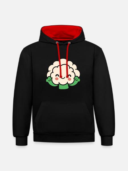 Cauliflower - Contrast hoodie - black/red